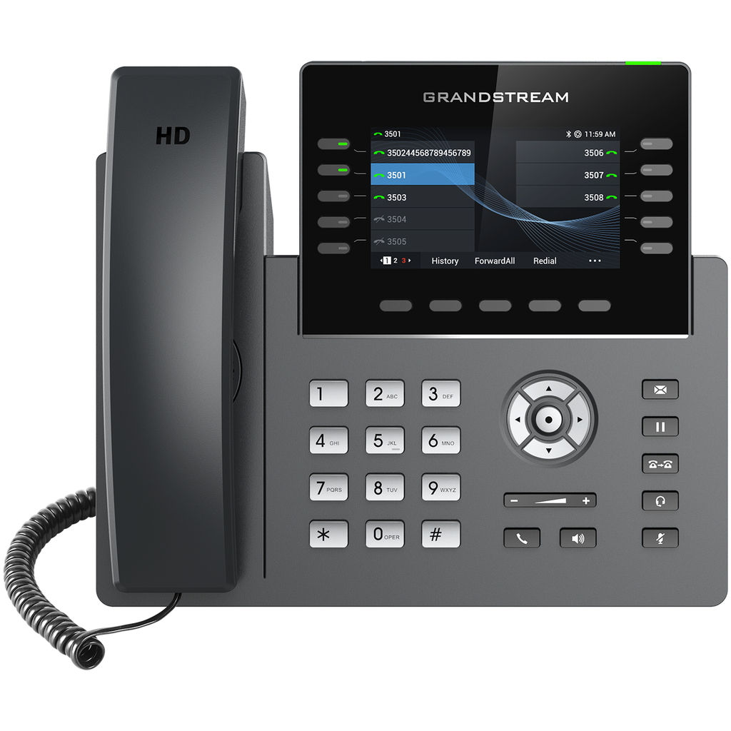 هاتف IP احترافي Grandstream GRP2615 بشاشة ملونة ودعم مفاتيح اختصار متعددة
