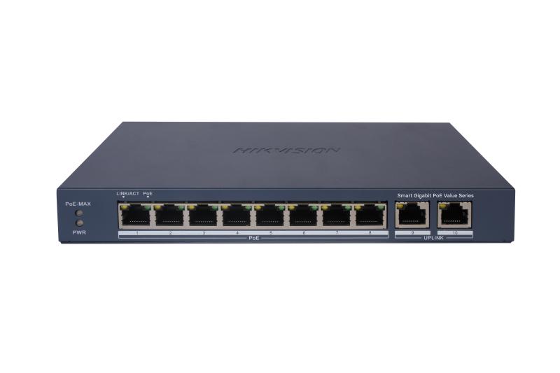 سويتش شبكي ذكي 10 منافذ Gigabit مع منافذ PoE ومنافذ Uplink