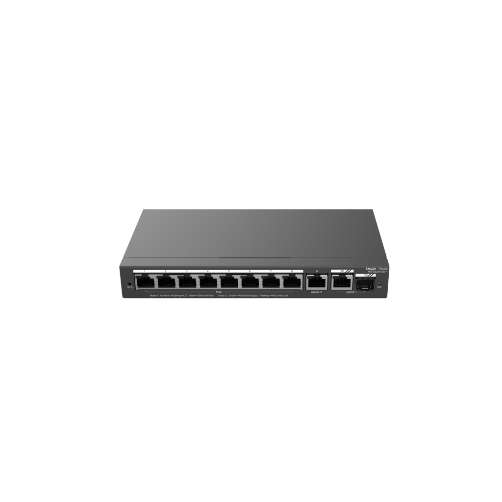 Smart 10-Port Gigabit Network Switch with PoE and Uplink Ports