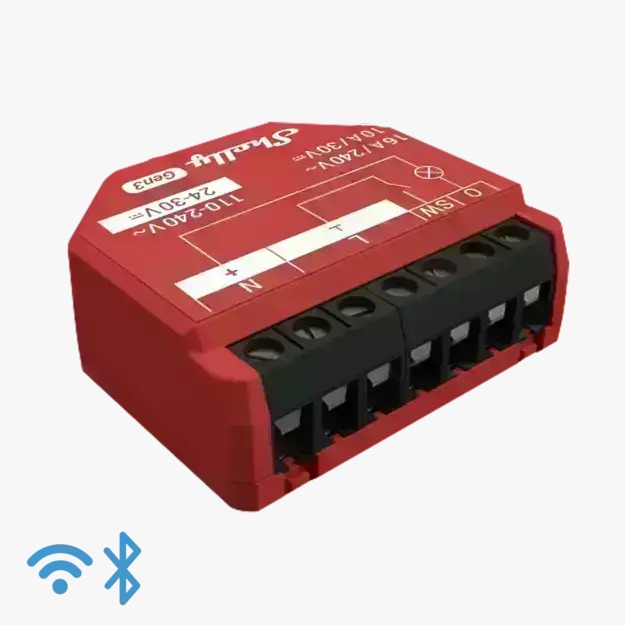 مفتاح ذكي Wi-Fi مع قياس الطاقة – Shelly 1PM الجيل الثالث