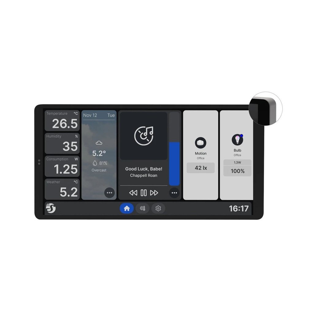 شاشة حائط ذكية Wi-Fi وBluetooth – Shelly Wall Display X2 + BLU H&T