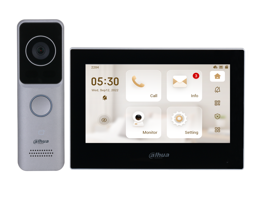 Dahua KTW02 IP Video Intercom Kit with 7″ Touch Monitor and Door Camera