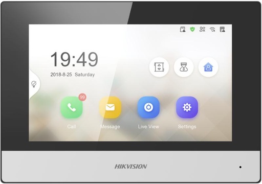 [DS-KH6320-WTE2] شاشة انتركوم انالوج HIKVISION 2 Wire Video Intercom Indoor station with 7-Inch Colorful TFT LCD
