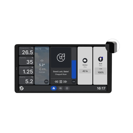 شاشة حائط ذكية Wi-Fi وBluetooth – Shelly Wall Display X2 + BLU H&T