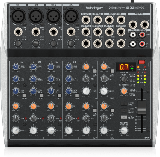 12-Channel Analog Mixer with Built-In FX and USB Interface